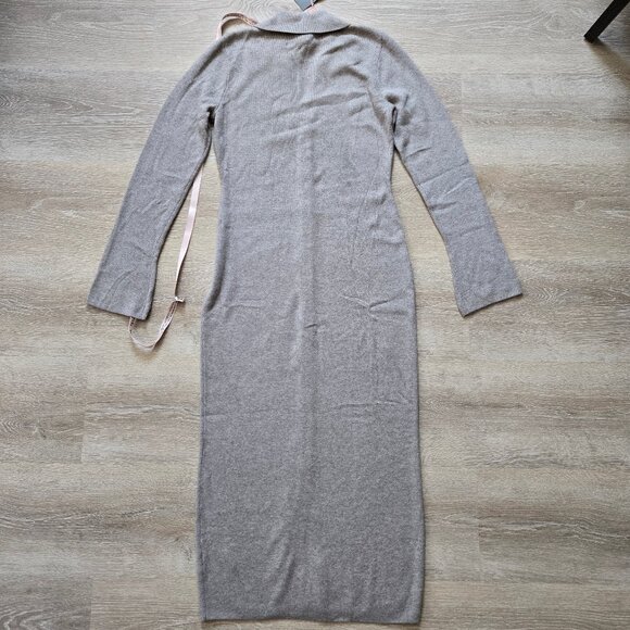 House of CB Yvette Button Front Long Sleeve Dress Wool Blend New With Tags Large - Picture 9 of 17